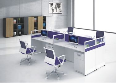 Multi Farbbüro-Möbel-Fach-, Mattglas-und Metallbrett-Schreibtisch öffnen das 4 Personen-Büro-Arbeitsplatz