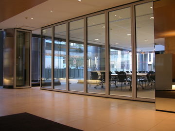 Aluminiumbahn-Profil für doppelte akustische Glasfalten-bewegliche Büro-Glaswand-Trennwand
