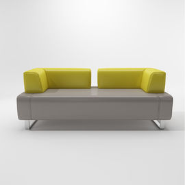 Dauerhaftes ledernes Büro-Empfangszimmer-Sofa eingestellt mit Edelstahl-Rahmen