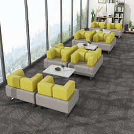 Dauerhaftes ledernes Büro-Empfangszimmer-Sofa eingestellt mit Edelstahl-Rahmen