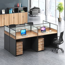 Arbeiten Sie hölzernen Arbeitsplatz-Schreibtisch der Zellen-Büro-Möbel-Fach-/4 Person um