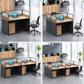 Arbeiten Sie hölzernen Arbeitsplatz-Schreibtisch der Zellen-Büro-Möbel-Fach-/4 Person um