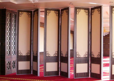 Faltender Trennwand-Raum-Teiler mit Dekorationen Gewebe MDF-festen Einbands für Restaurant