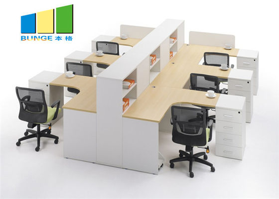 Kommerzielle 4-Sitze- Zellen-Schreibtisch-moderne Tabellen-modulare Büro-Arbeitsplatz-Kabinett-Büro-Möbel