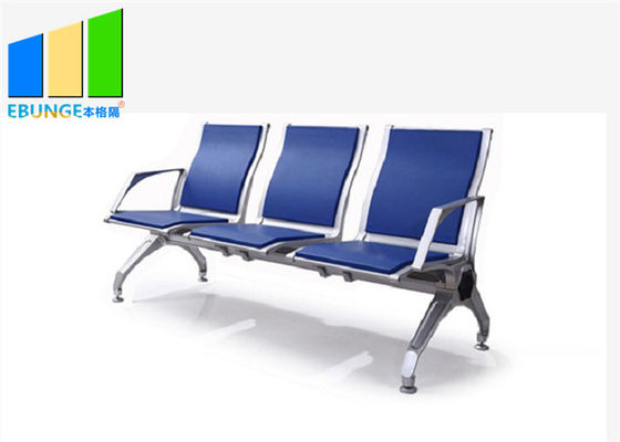 Blaue Aluminiumlegierung PU überziehen 5 Sitzer ein Bankkonto haben Flughafen-Wartestühle mit Leder