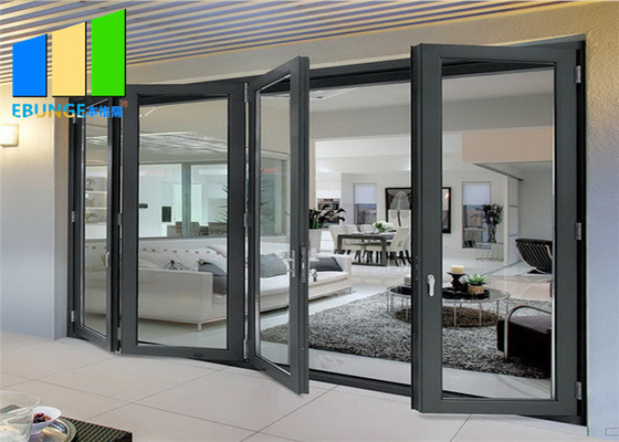 Bi-Falten-Tür-Akkordeon-Aluminiumglaspatio-Außenfalttür der Doppelverglasungs-Lowes