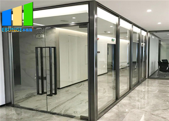 Voll- Ansicht Büro-Abteilungs-Aluminiumfeld-örtlich festgelegte Glastrennwand für Konferenzzimmer