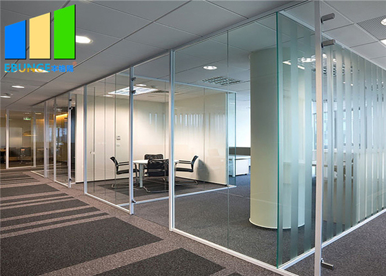 12MM Büro-ausgeglichenes Glaswand-Klarglas-Aluminiumrahmen-Trennwand