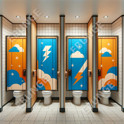 Bodenmontierte Anti-Graffiti-Drucklaminierte Scharnierwand für Badezimmer