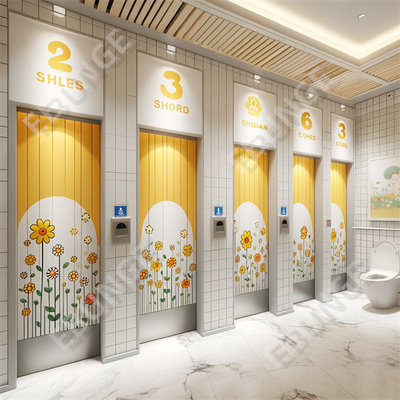 Moderne öffentliche Toiletten mit Scharniertüren und einfacher Installation