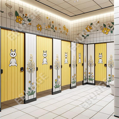 Moderne öffentliche Toiletten mit Scharniertüren und einfacher Installation