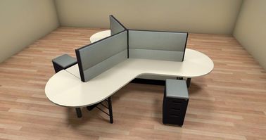 Moderne hölzerne materielle Büro-Möbel-Fächer für 3 Person Soem-Service