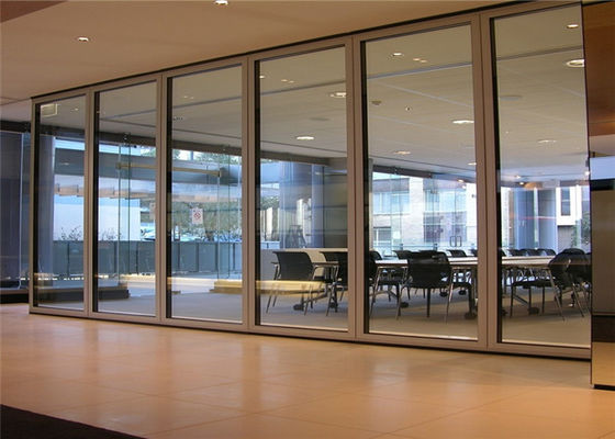 Bewegliche Wand-Bahn-Aluminiumrahmen, der Glaswand-Trennwand für Konferenzsäle schiebt