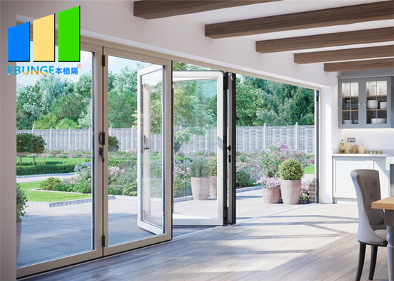 Doppelverglaster ausgeglichener Glasfaltender Terrassentür-externer Aluminiumaußenrahmen