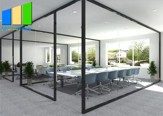 Kundengebundene Büro-Aluminiumrahmen-abmontierbare Glaswand-volle Höhe